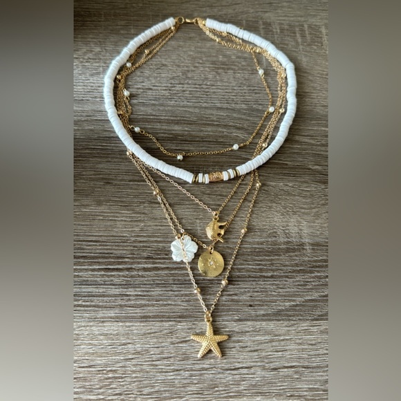 Bohemian multi layers necklace A352 - Picture 3 of 4